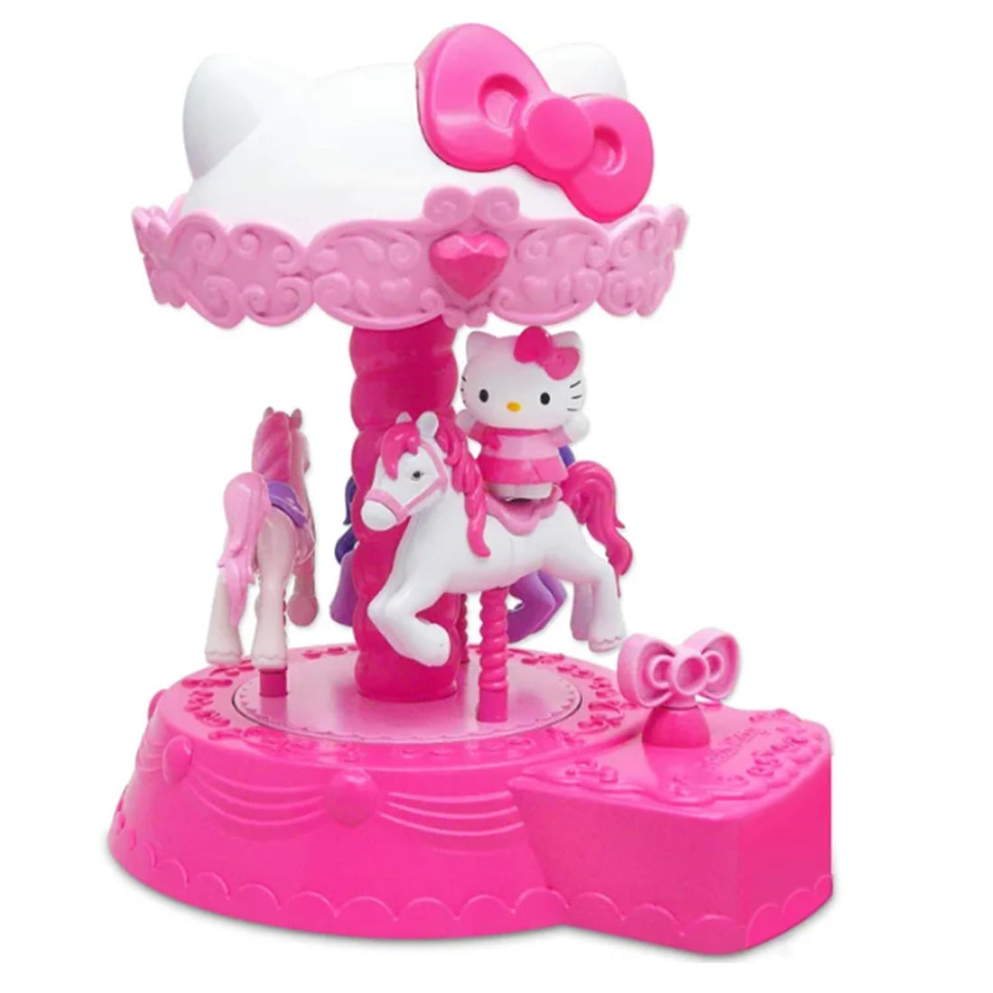 Hello Kitty Carousel Horse Toy – Cute Amusement Ride Style Playset for Kids – Colorful Spinning Horse with Music & Lights – Model HS-50555-HSFP0