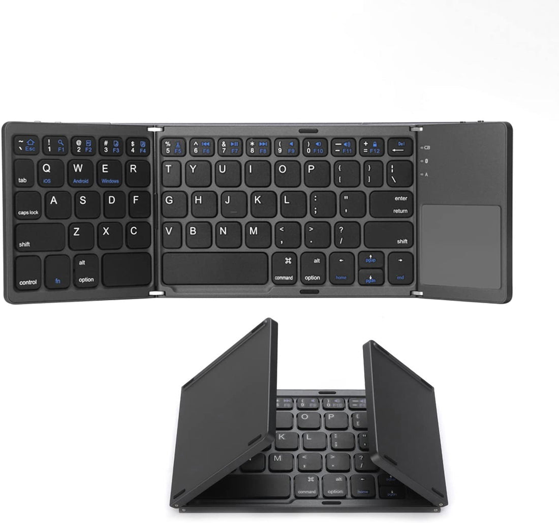 Lady house Foldable Bluetooth Keyboard, Pocket Size Portable Mini BT Wireless Keyboard with Touchpad for Android, Windows, PC, Tablet