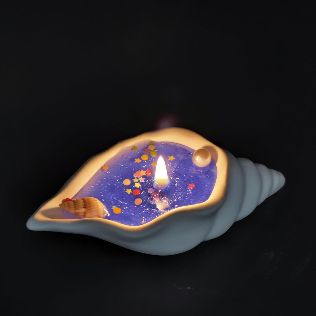 Seashell Aromatic Candle – Lemon Mint & Grapefruit Scent, Nutmeg Oolong Tea & Jasmine, Sandalwood & Cedarwood – Coastal-Inspired Home Décor