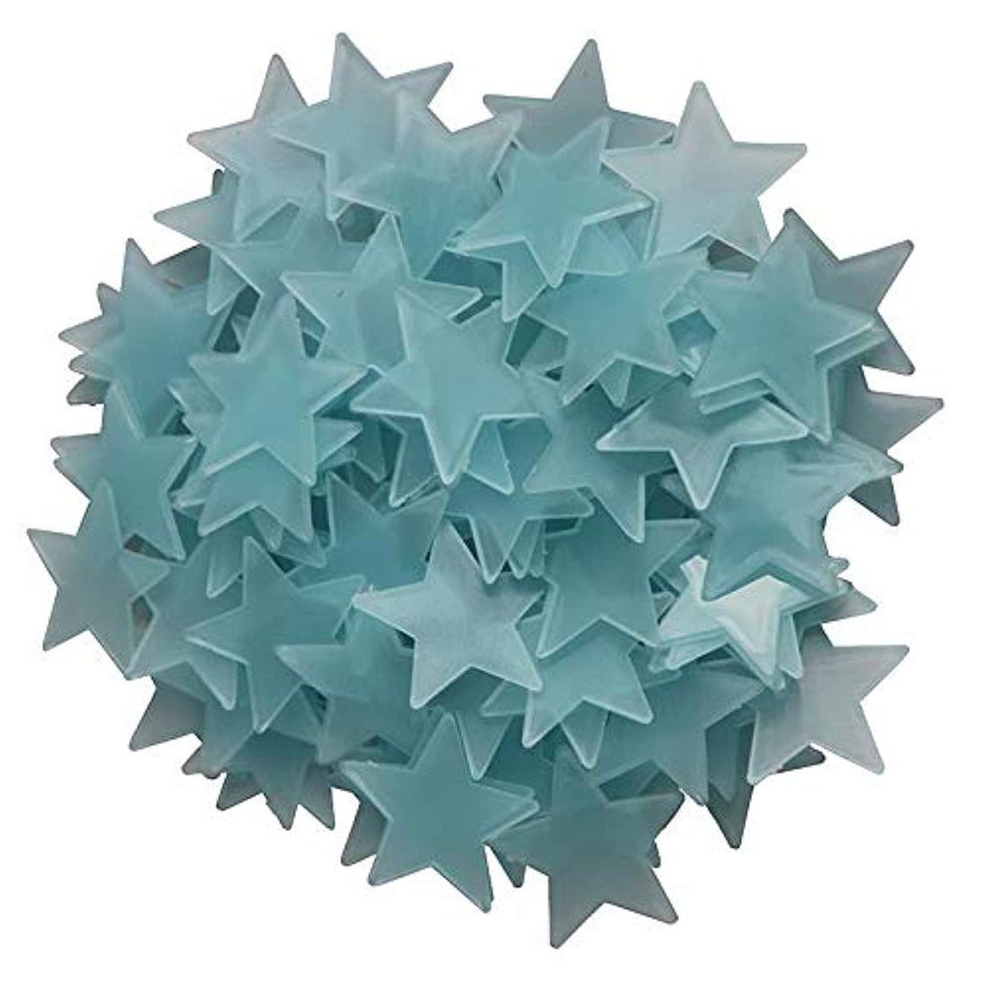 Other 100pcs Plastic 3D Stars Glow in the Dark Fluorescent Luminous Wall Stickers Decal For Baby Kids Room, Blue TOY03