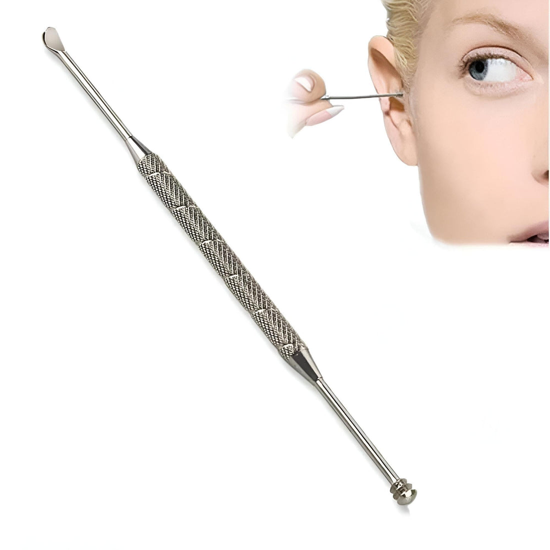 Professional Stainless Steel Ear Wax Remover, Portable Ear Cleaning Spoon with Dual Rotation Technology, for Optimal Health Care and Proper Cleaning (2 Spoon)