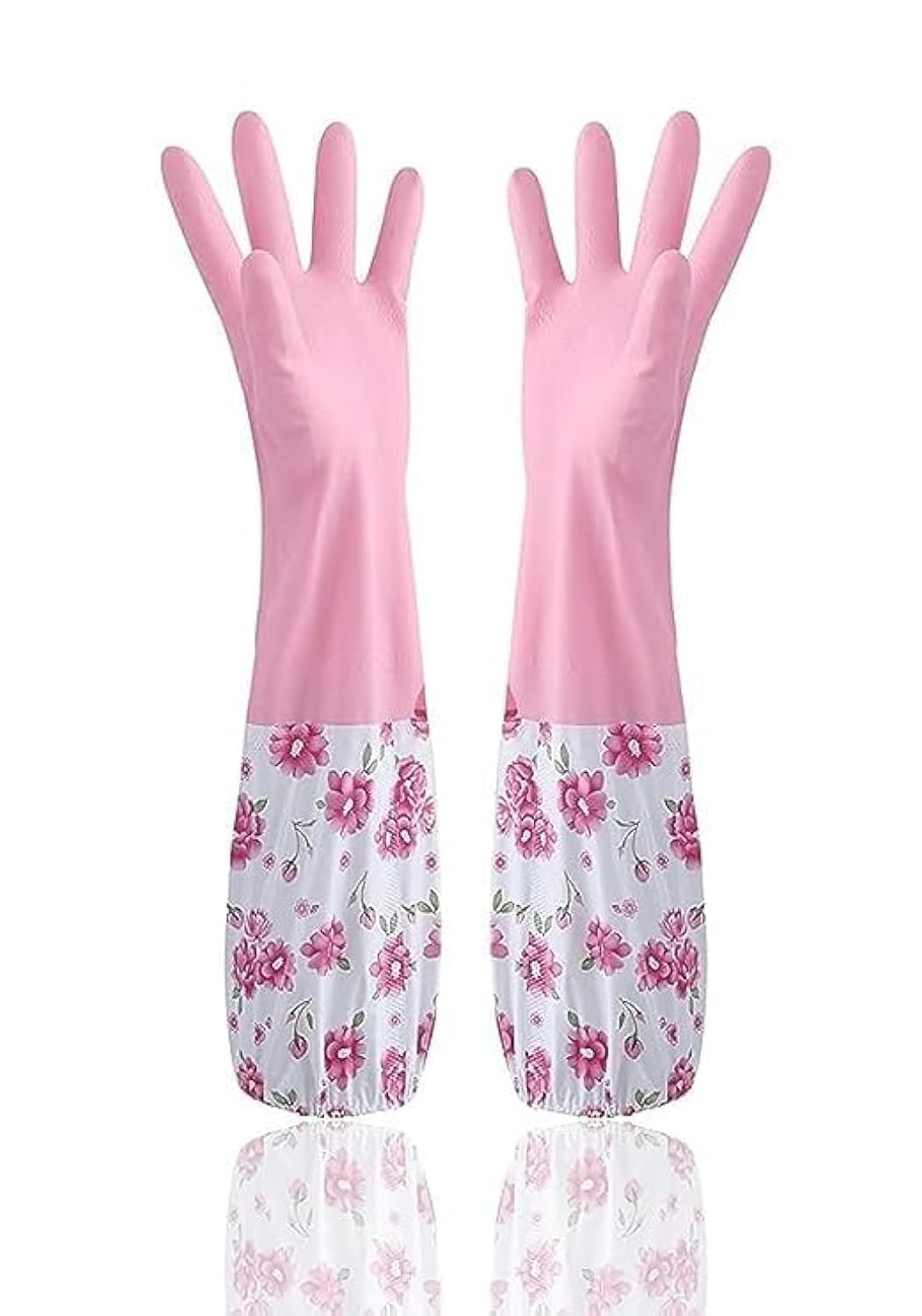 Reusable Long Elbow Hand Gloves,Safety Kitchen for Dish-Washing, Cleaning, Gardening, Laundry multipupose usable gloves(PAIR 1)(multicolour)