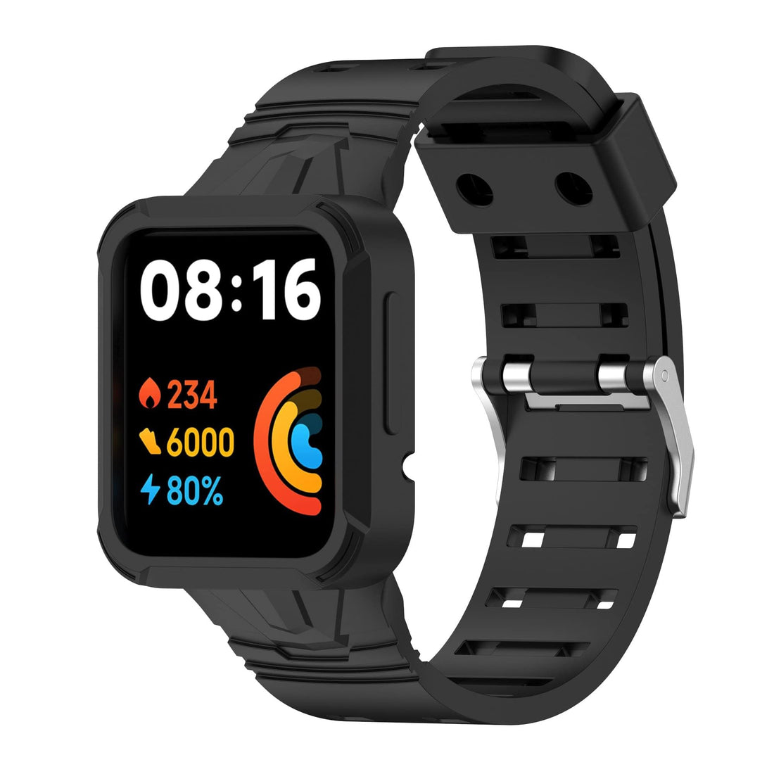 Dl3 Mobilak Replacement Wrist Band Compatible with Xiaomi Redmi Watch 2 Lite/Mi Watch Lite/Poco Watch/Redmi Watch 2/Horloge 2, Adjustable Soft Silicone Wrist Strap with Cover (Black)
