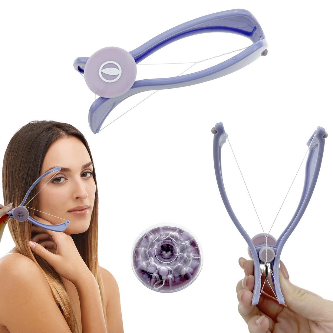 Face Hair Remover,Manual Portable Epilator, with 5 Pre-Cut Extra Strength Threads,Beauty Epilator Beauty Tools, for Women Face Hair Removing