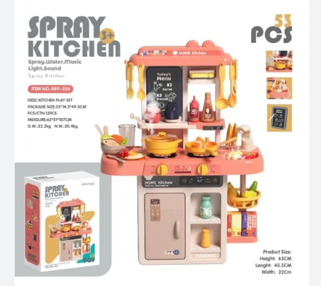 Kitchen 53Pcs - Steam - Water - Sound - Light - Battery 3Yrs+889-256