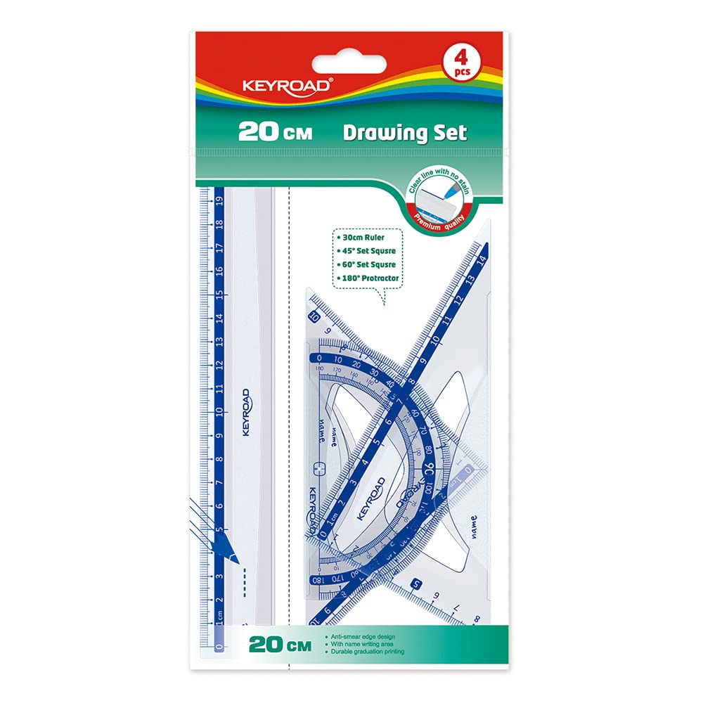 Keyroad geometry set 4 pieces 20 cm transparent model KR971247
