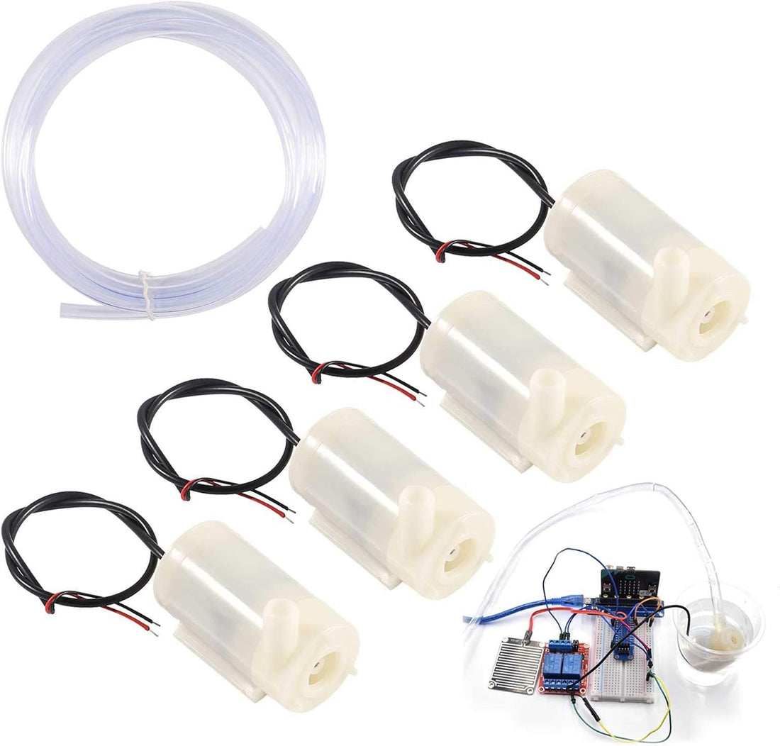 4PCS DC 3V 5V Micro Submersible Mini Water Pump for Aquariums Fish Tank Pond Fountain Hydroponics Garden with 2M Flexible Tube Water Pipe
