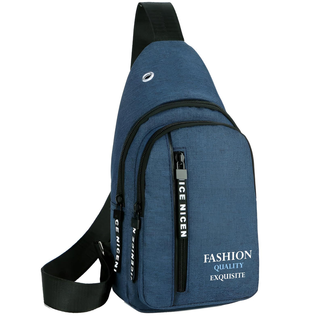 Small Crossbody Bag, Multifunctional Small Chest Shoulder Backpack Travel Bag, Thick Canvas Multi-Pocket Waterproof Travel Bag for Men Women Boys with Earphone Hole