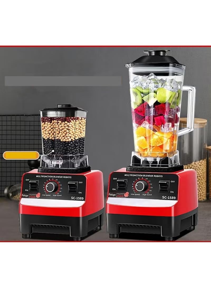 White Life 6500W Electric Food Processor Blender Grinder 2L Break Proof 7 Speeds 6 Blades Steel Sharp Gear Blender Metal 1 Year Full Warranty - Turkey Made