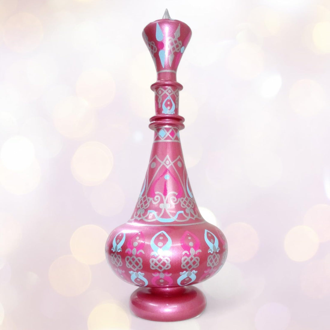 LT437 Genie Hand Painted Glass Blown Purple Mulberry Dream Bottle