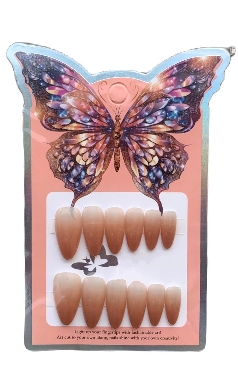 PRESS ON NAILS- 12pcs -False Nails, Perfect For Parties, Comes FACE-OVAL WITH ONE SHEET DOUBLE FACE-MIX COLOR - SHAPE -NO01