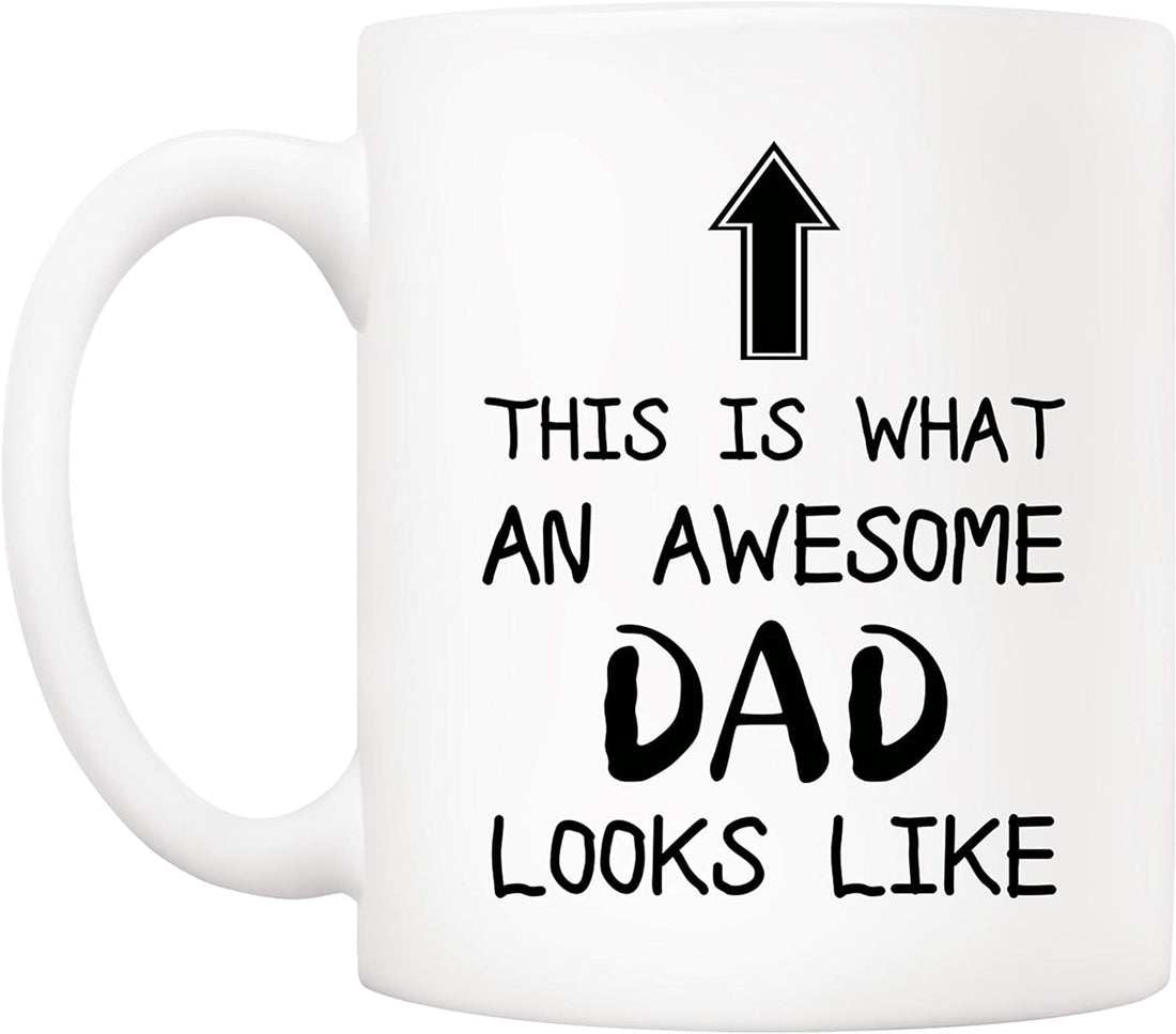 Christmas Gifts Funny Dad Coffee Mug, This Is What an Awesome Dad Looks Likeild Daughter Son Kids, Birthday Gifts for Dad Father Husband Men