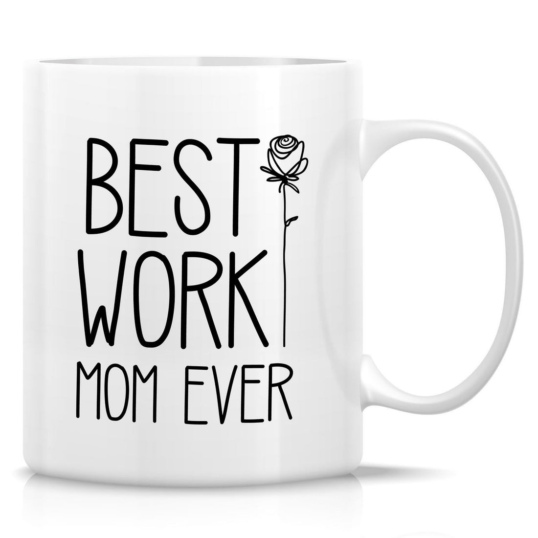 Retreez Funny Mug - Best Work Mom Ever - 11 Oz Ceramic Coffee Cups for Her, Super Moms, Mothers - Inspirational Birthday, Holiday, Appreciation gift for Hardworking Moms, Coworkers - Mother's Day Gift