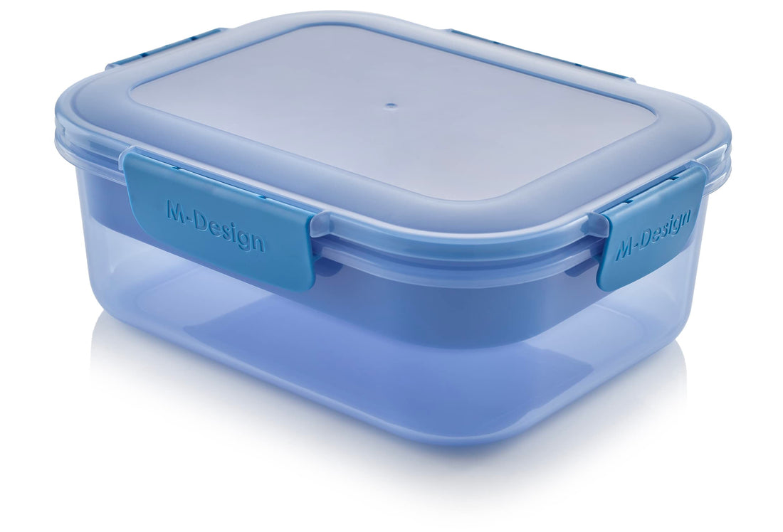 2.1L Lunch Box with Tray - Blue - Blue Clips