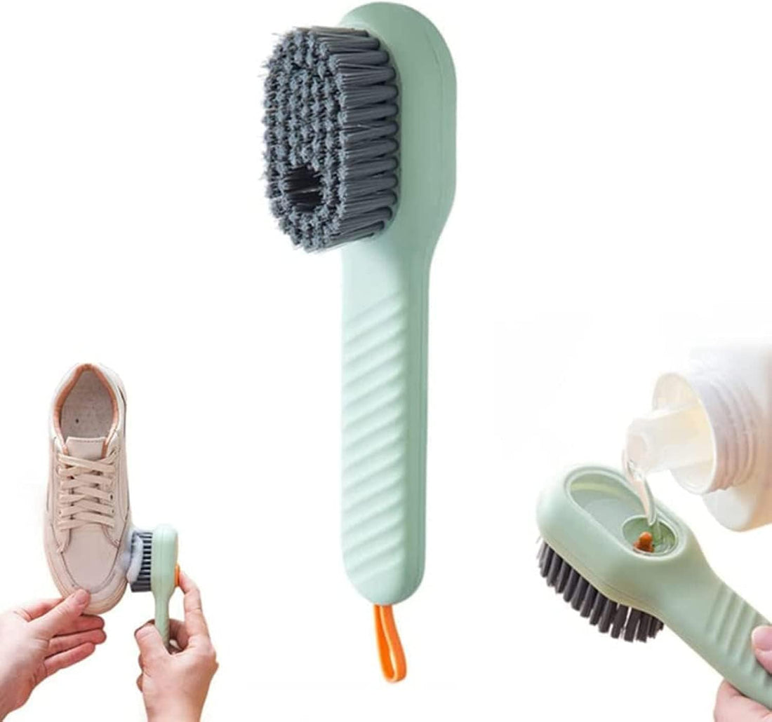 Multifunctional Shoe Cleaning Brush with Built-in Liquid Reservoir Long Handle Cleaning Brush Liquid Cleaning Tools for Clothes