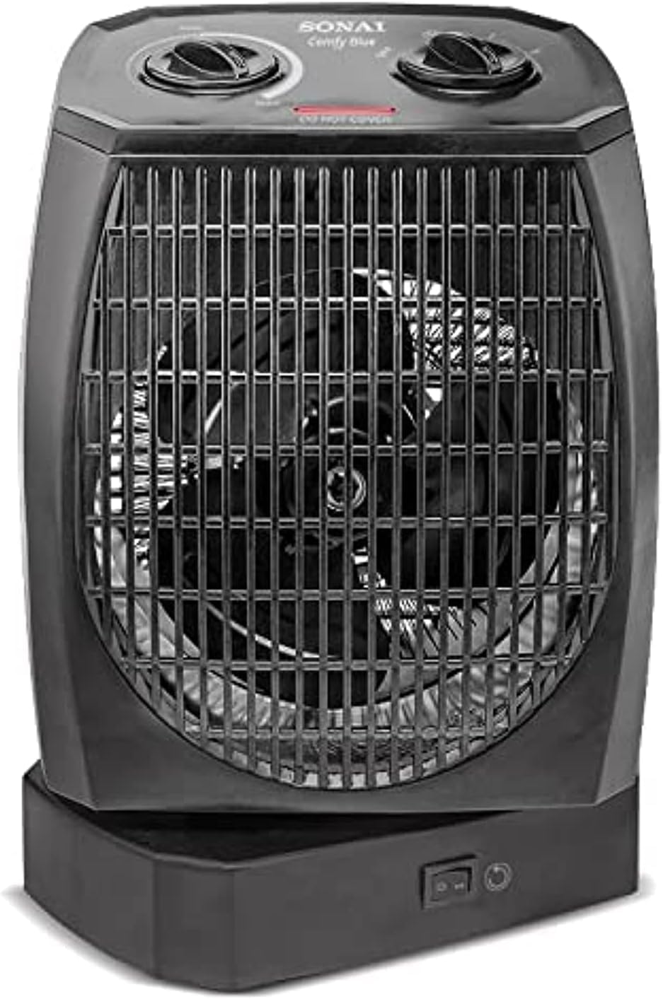 SONAI COMFIE FAN HEATER 1000/2000 WATT, THERMOSTAT, MOVABLE BASE, BLACK, MAR – 910