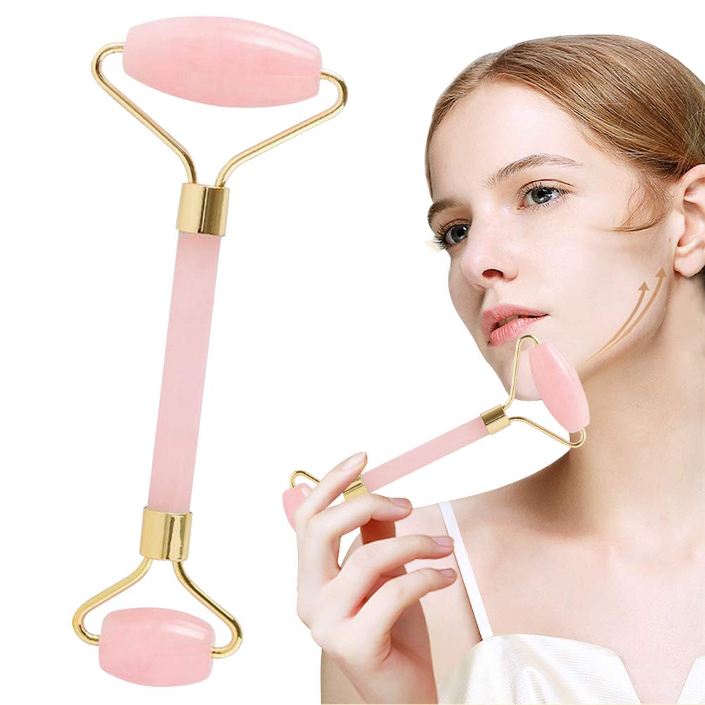 Royal, for,Rose Quartz,Facial Massage,Anti-Aging Tools for Eye,Beauty Sliming Rejuvenates Healing Tool #1-Rose Quartz(Golden)