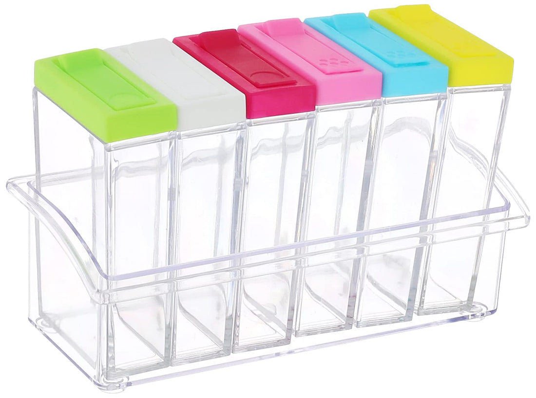 Acrylic spices set, 6 pieces, 110 ml - multi color
