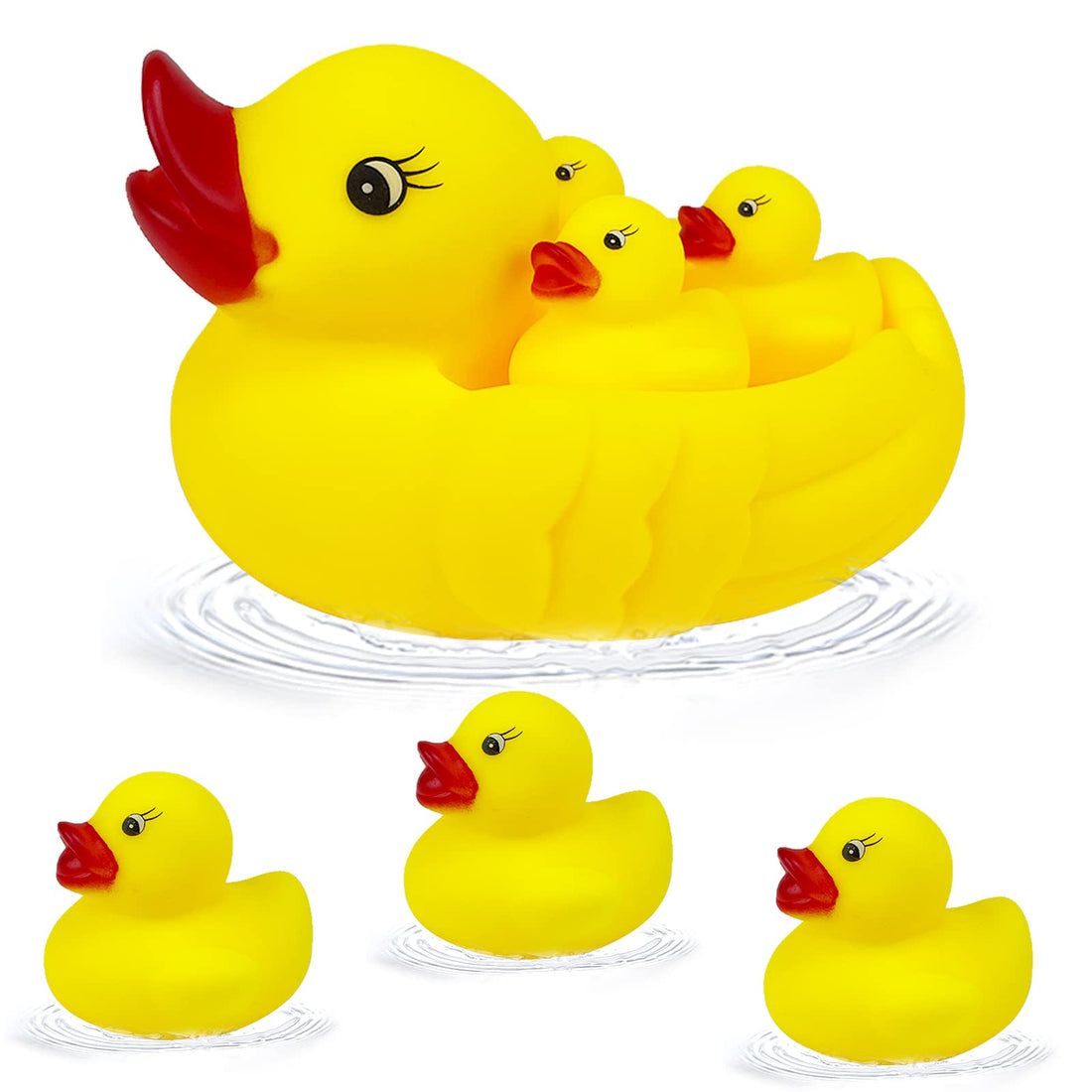 Rubber Ducks, Bath Toys for Toddlers 1-3, Baby Floating Bathtub Squirt Duck Set for Bathroom, Pool Games