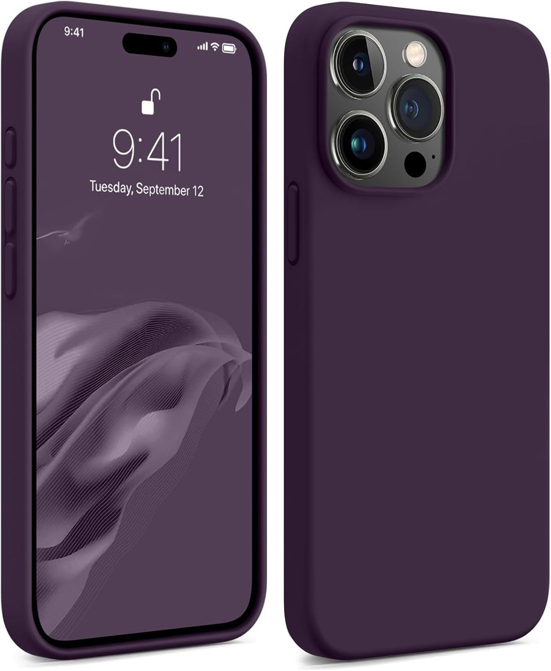 Next Store Silicone Case Compatible with iPhone 12 Pro - Perfect Protection and Stylish Design, Compatible with Wireless Charging, Protects Against Bumps and Scratches (Dark Purple)