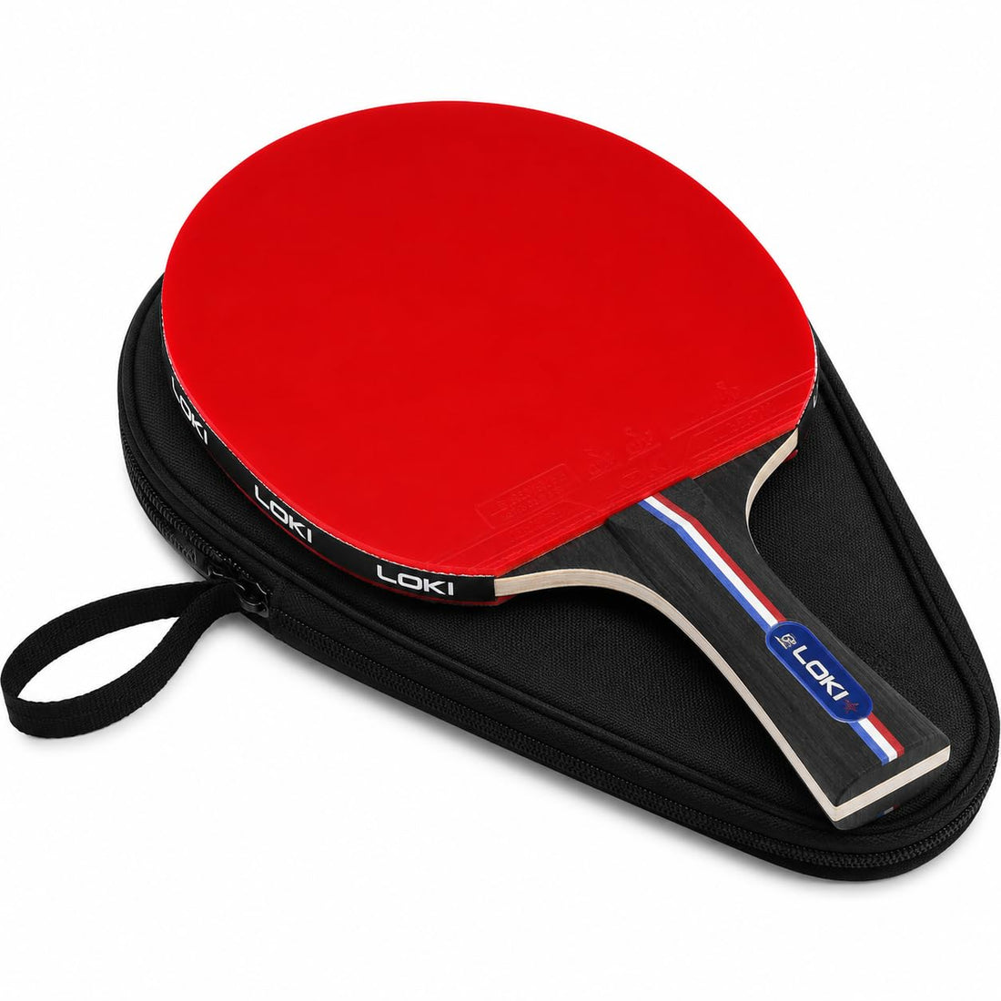 LOKI Professional Table Tennis Racket with Protective Case, High Performance Rubber Surface, Ergonomic Handle, Suitable for Training and Competition (X2)