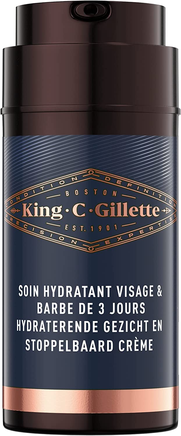 King C. Gilette 3 Day Moisturizing Face and Beard Care, 1x100ml, With Vitamin B3 and B5 Complex