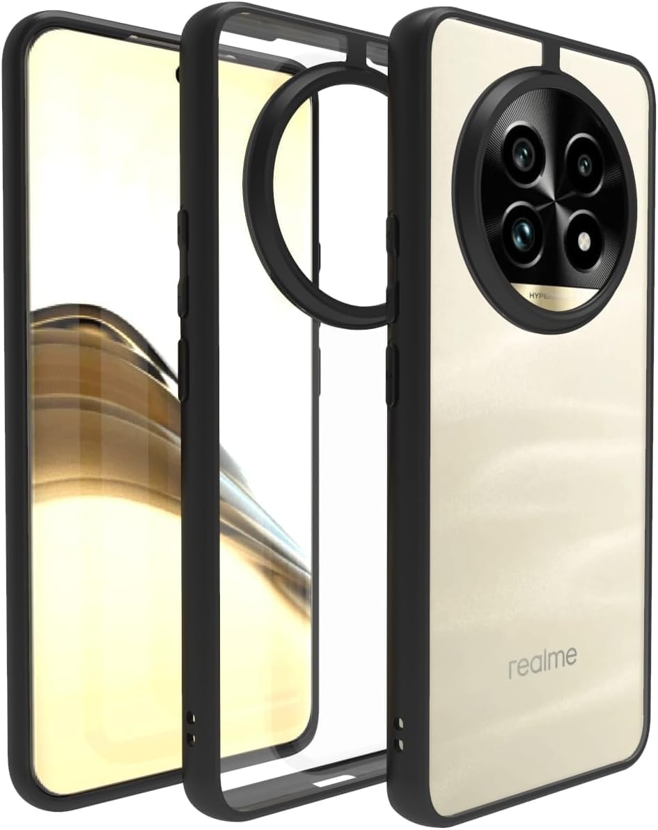 Case Cover Shockproof Hard PC Back Soft TPU Frame Anti-yellowing Slim Protective Cover Compatible with Realme 13 Pro/Realme 13 Pro Plus/Realme P2 Pro (Clear)
