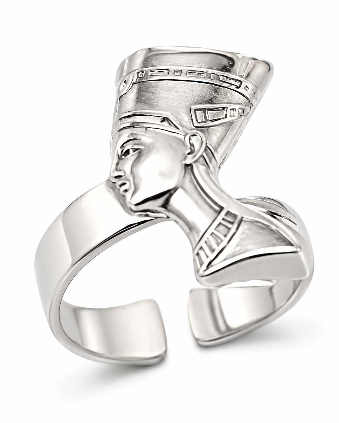 immatgar pharaonic Nefertiti ring jewelery ancient Egyptian souvenirs gifts from Egypt for Women birthday (Silver Platted)