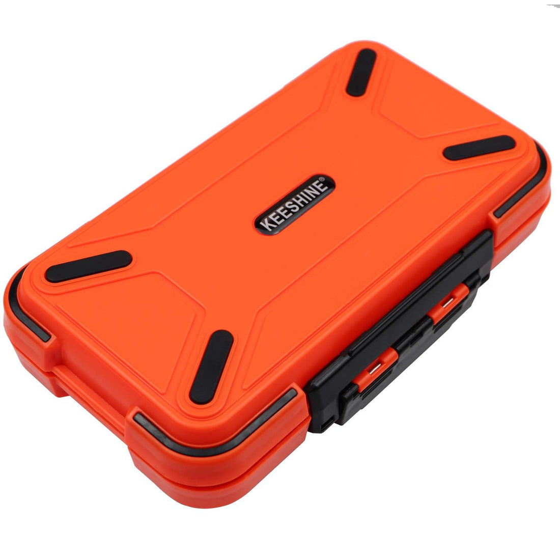 SMALL Fishing Tackle Box, Floating Storage Box, Double-Sided Fishing Lure Box with Adjustable Dividers Storage Jewelry Organizer Making Kit Container for Lure Hook Beads Earring Tool(Orange)