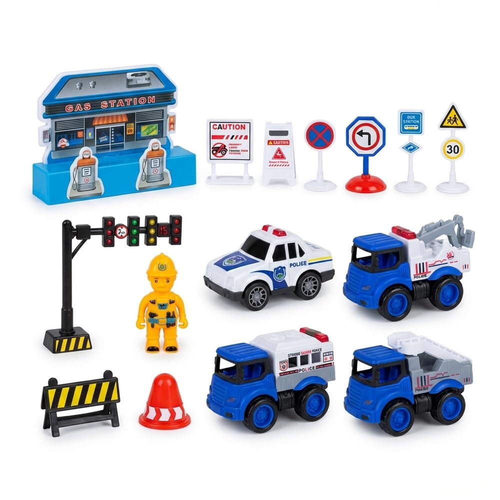 City Police Playset Puzzle Learning Series Blue - YM-BA37