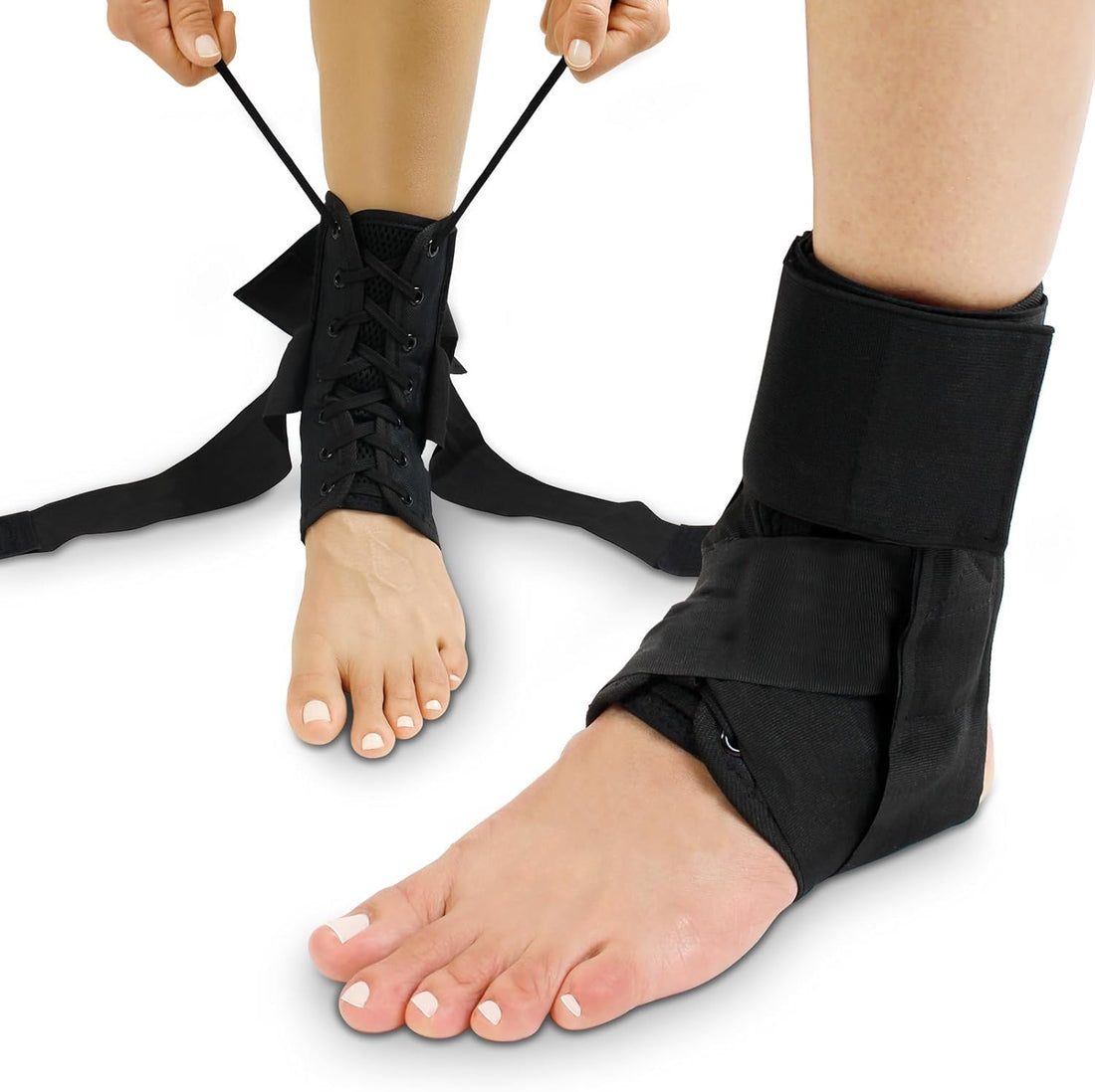 Black Medical Ankle Brace, Adjustable Strap with Straps, Foot Splint Support and Stabilizer for Men and Women (3XL)
