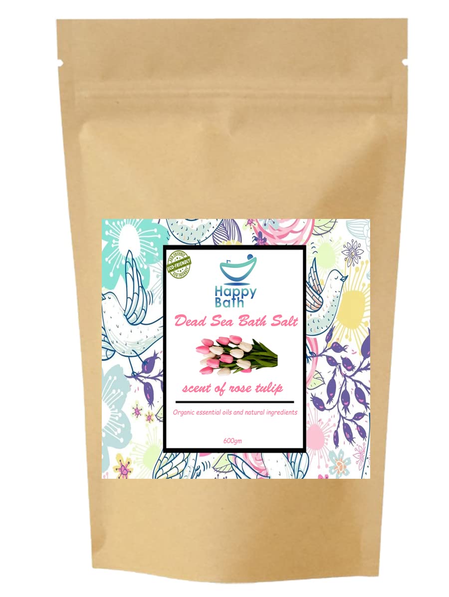 100% Natural Dead Sea Salts for Soaking, Relaxation, and Detoxification of Skin, 600 gm, scent of Tulip