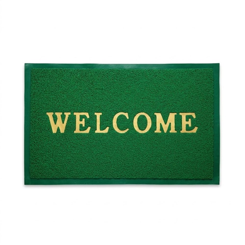 Welcome Door Mat for Home Entrance Outdoor - Green - 110-547
