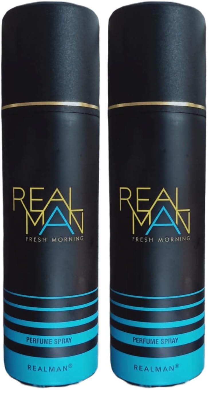 Real Man Fresh Morning Body Spray for Men 150 ml (Pack of 2)