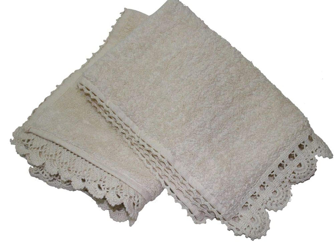 Nefertari Hand Woven Towel with Crochet Trims