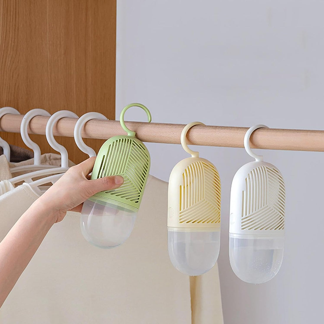 Hanging Moisture Absorber Can Remove Mold and Odor with Clear Tank – Perfect Dehumidifier for Cabinets, Bathrooms, Cars, Kitchens Up to 60 Days