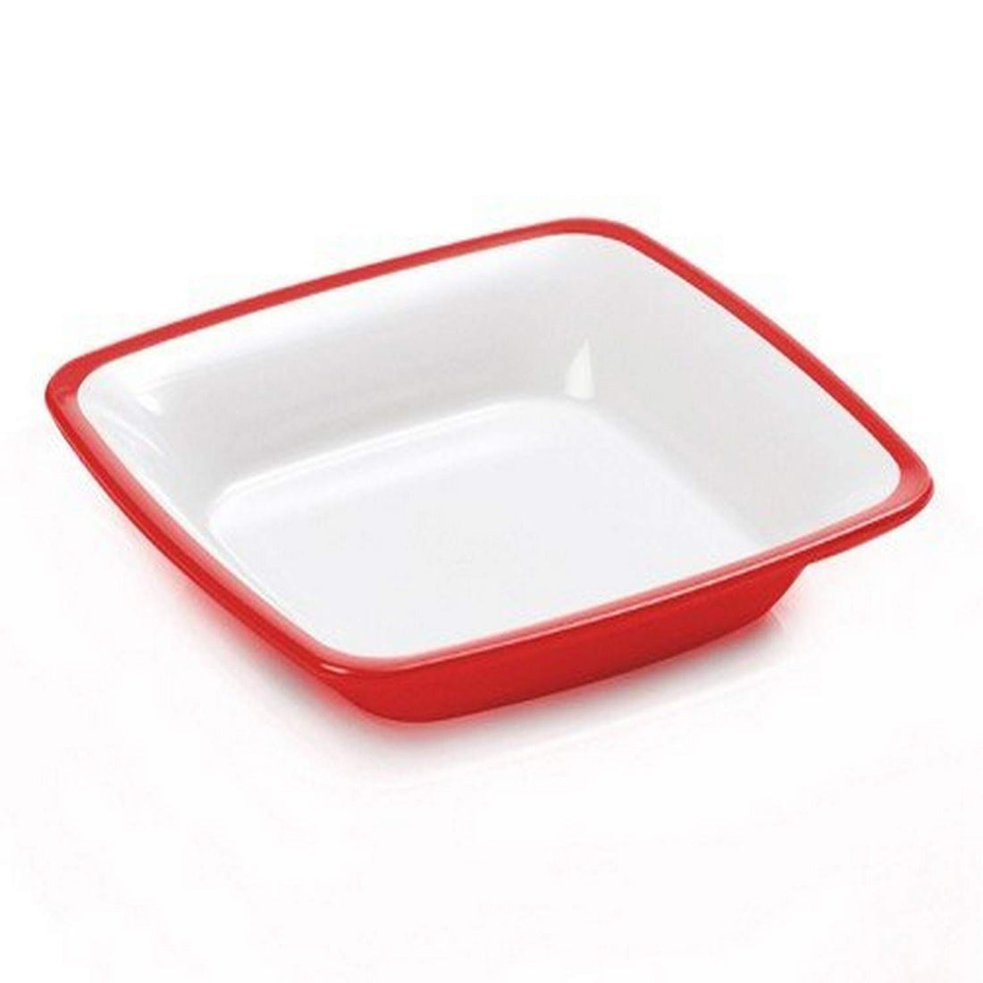 Lorren Home Trends Omada SQUARE Acrylic Squared Deep Plate, 20 cm - Red