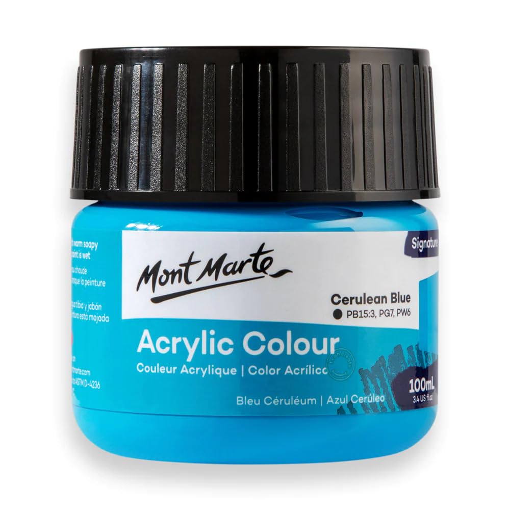 Monte Marte MSCH1017 Acrylic Colour Paint 100 ml, Cerulean Blue