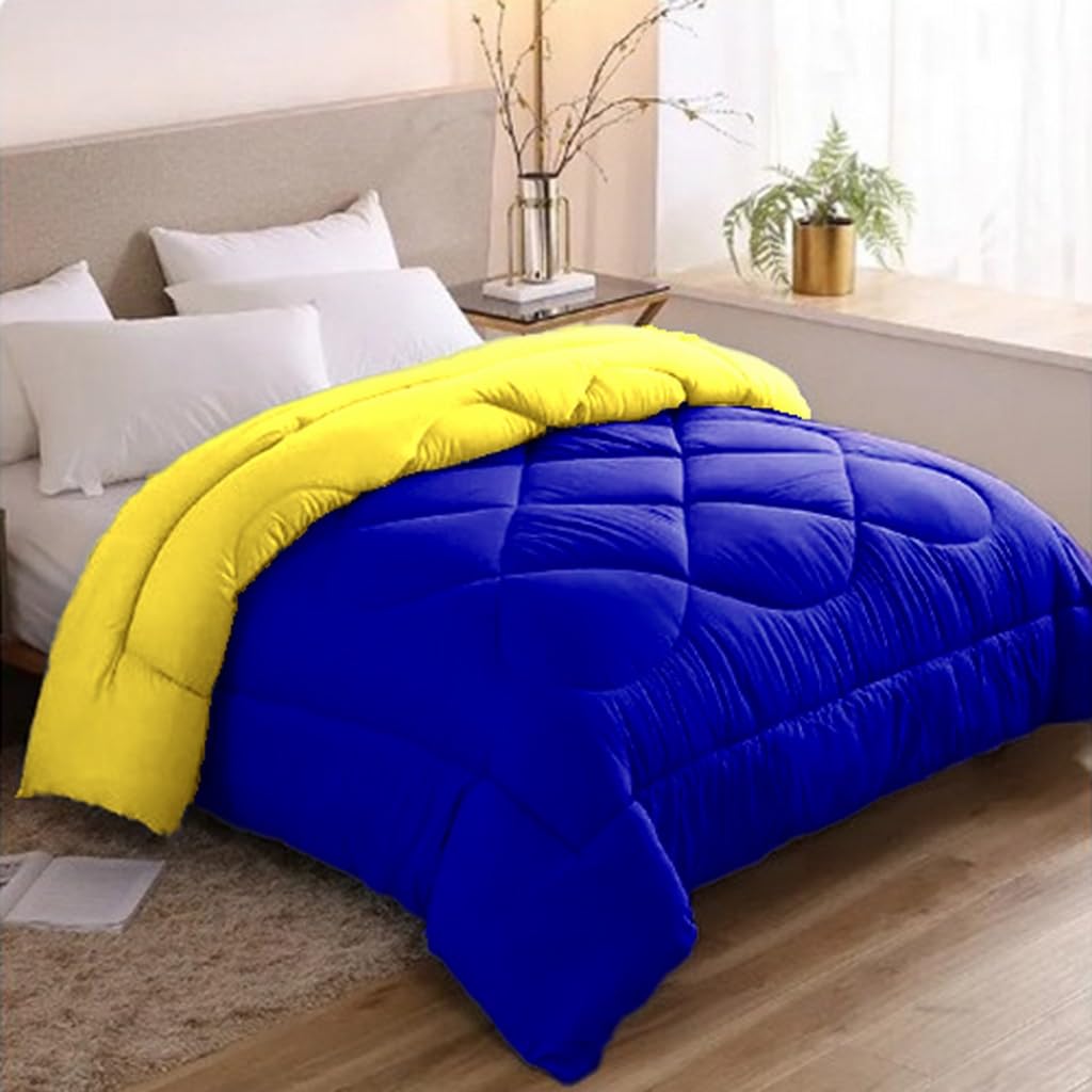 Line Sleep Fiber Winter Quilt - Double Face (Blue*Yellow, 220 * 240cm)