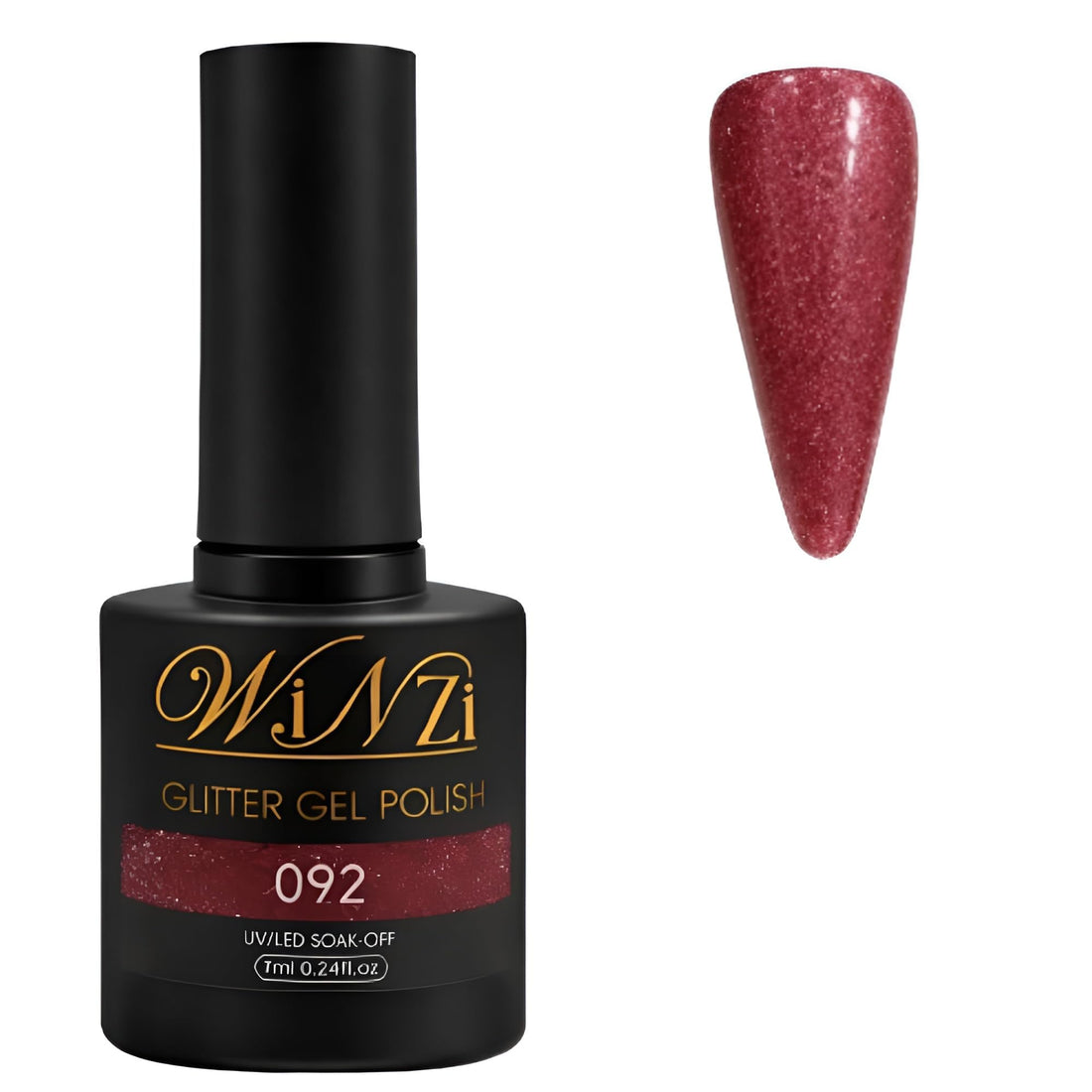 Fuchsia Pink Glitter Gel Nail Polish 7ML, Bright Pink Soak Off UV LED Glitter Gel, Smooth Application, High Shine Finish, Perfect for Party, Holiday & Everyday Nail Art Manicure at Home (092)