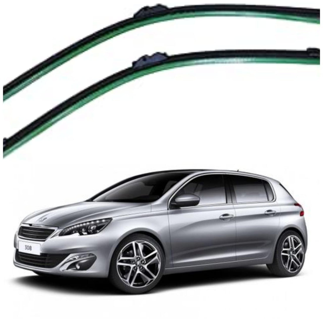 Compatible with Peugeot 3008 Natural Rubber Windshield Wiper Blades Set of 2 (26/650mm - 28/700 - mm)