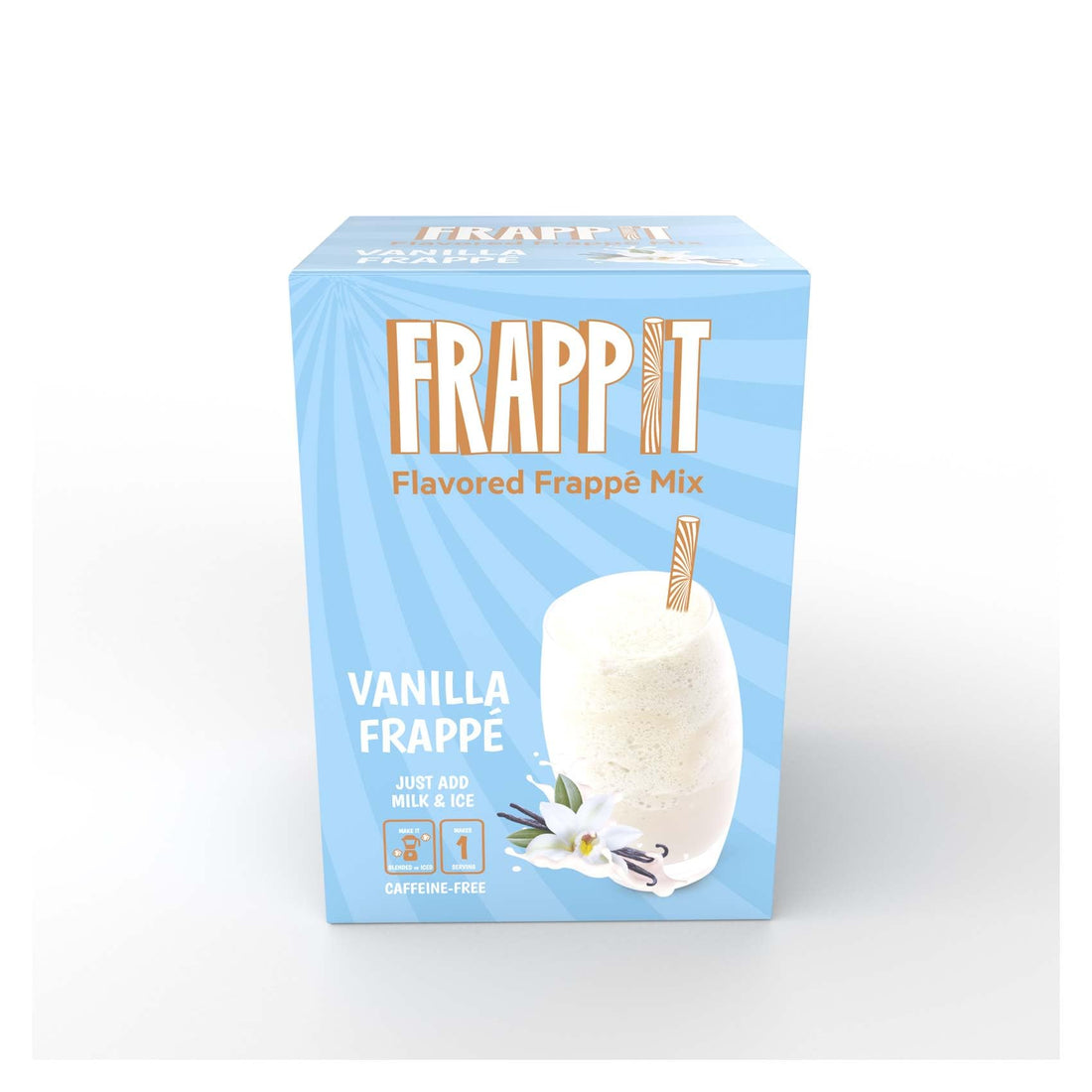 Frapp'it Vanilla Frappe Flavored Mix, Just Add Milk - packet 6 sachet