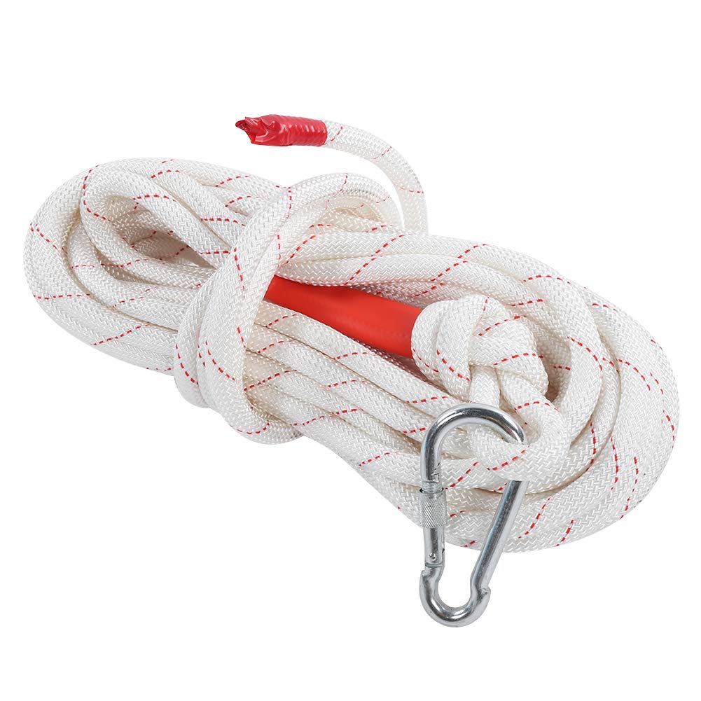 Outdoor Climbing Rope 65.6ft Static Rock Climbing Rope, Escape Rope Ice Climbing Equipment Fire Rescue Parachute Rope