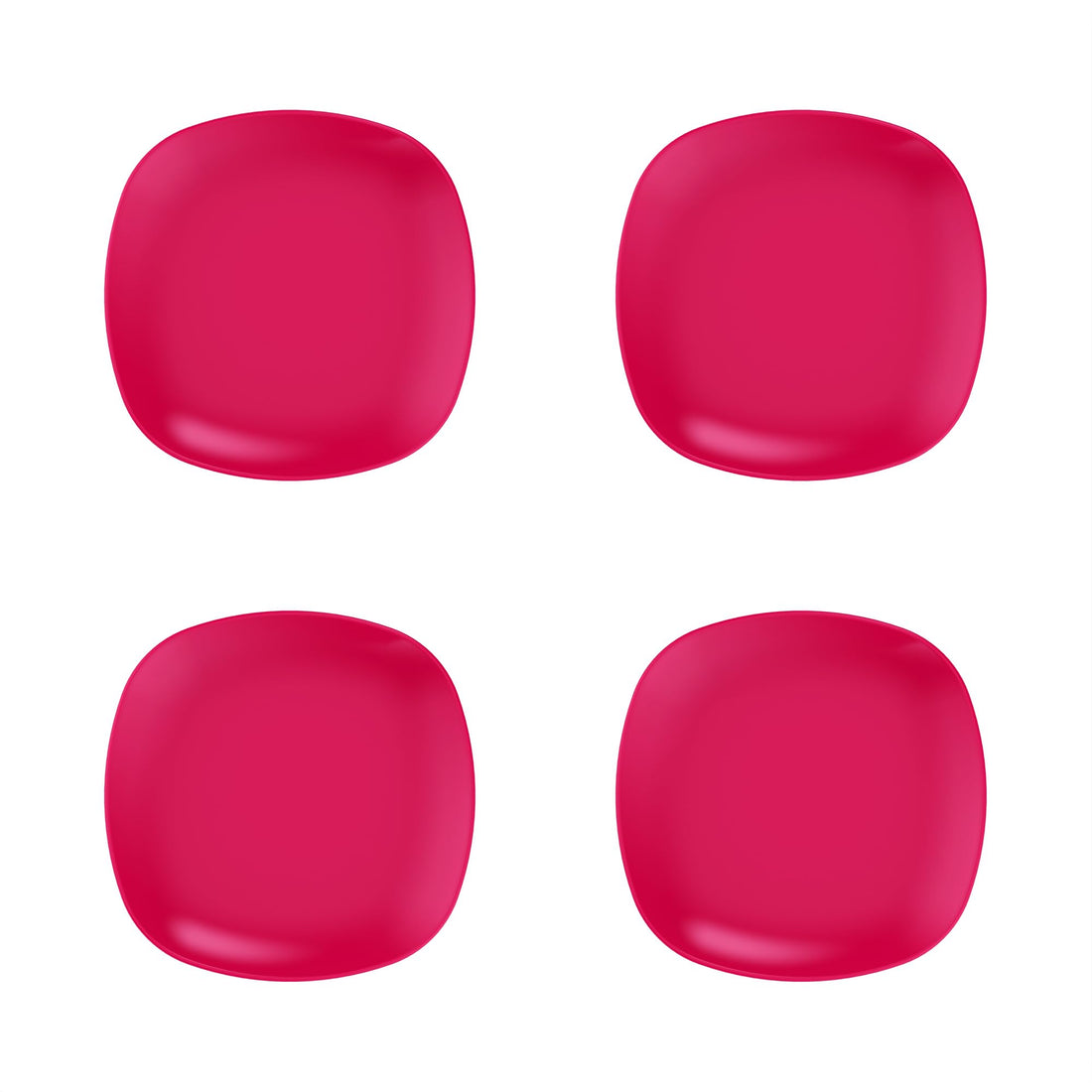 M-Design Eden™ Side Plate 21 cm - Pack of 4 - BPA Free, Microwave Safe, Dishwasher Safe, Food Safe, Stackable - Fuchsia
