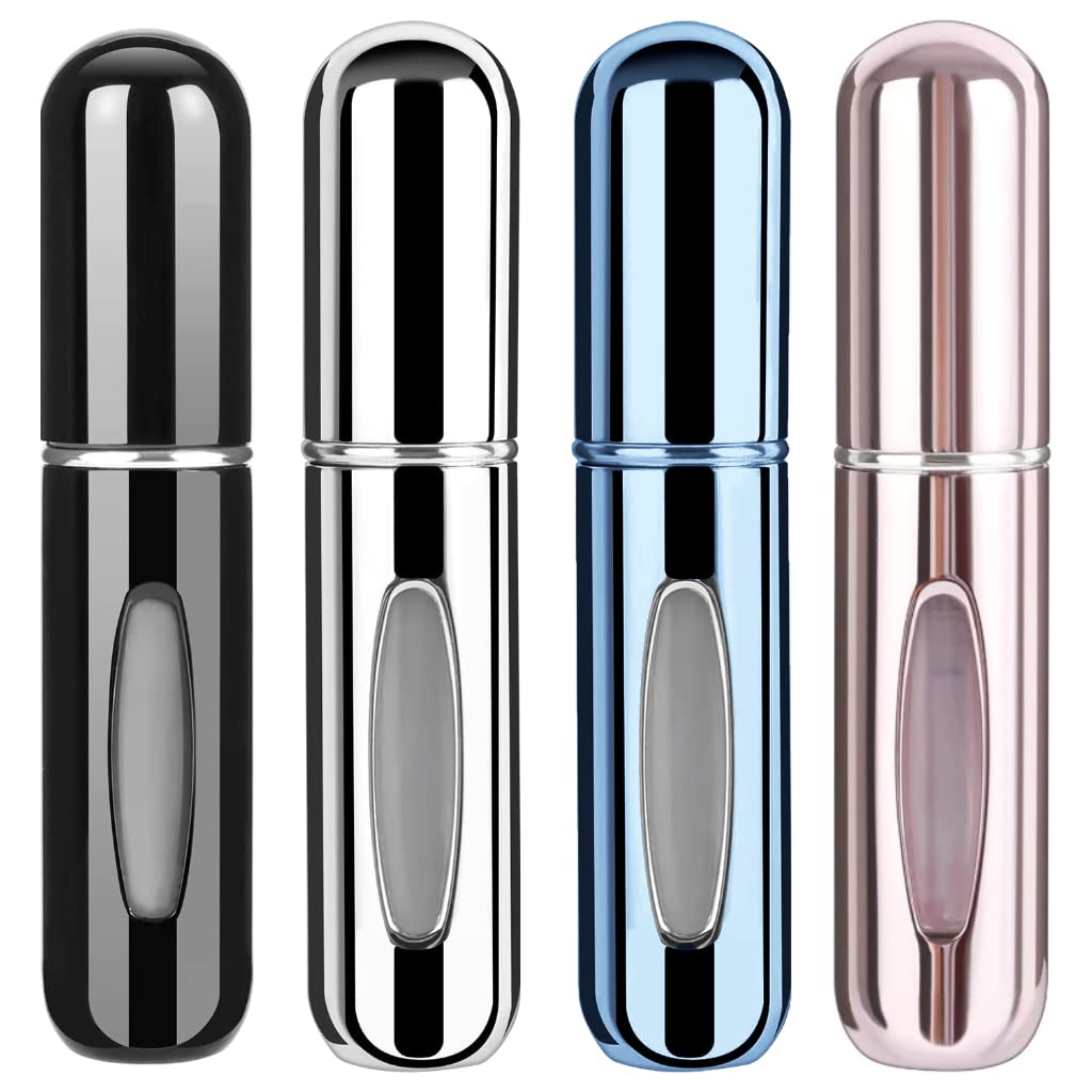 4PCS Portable Mini Refillable Perfume Atomizer Bottle, Refillable Perfume Spray, Atomizer Perfume Bottle, Scent Pump Case for Traveling and Outgoing, 5ml Multicolor Perfume Spray