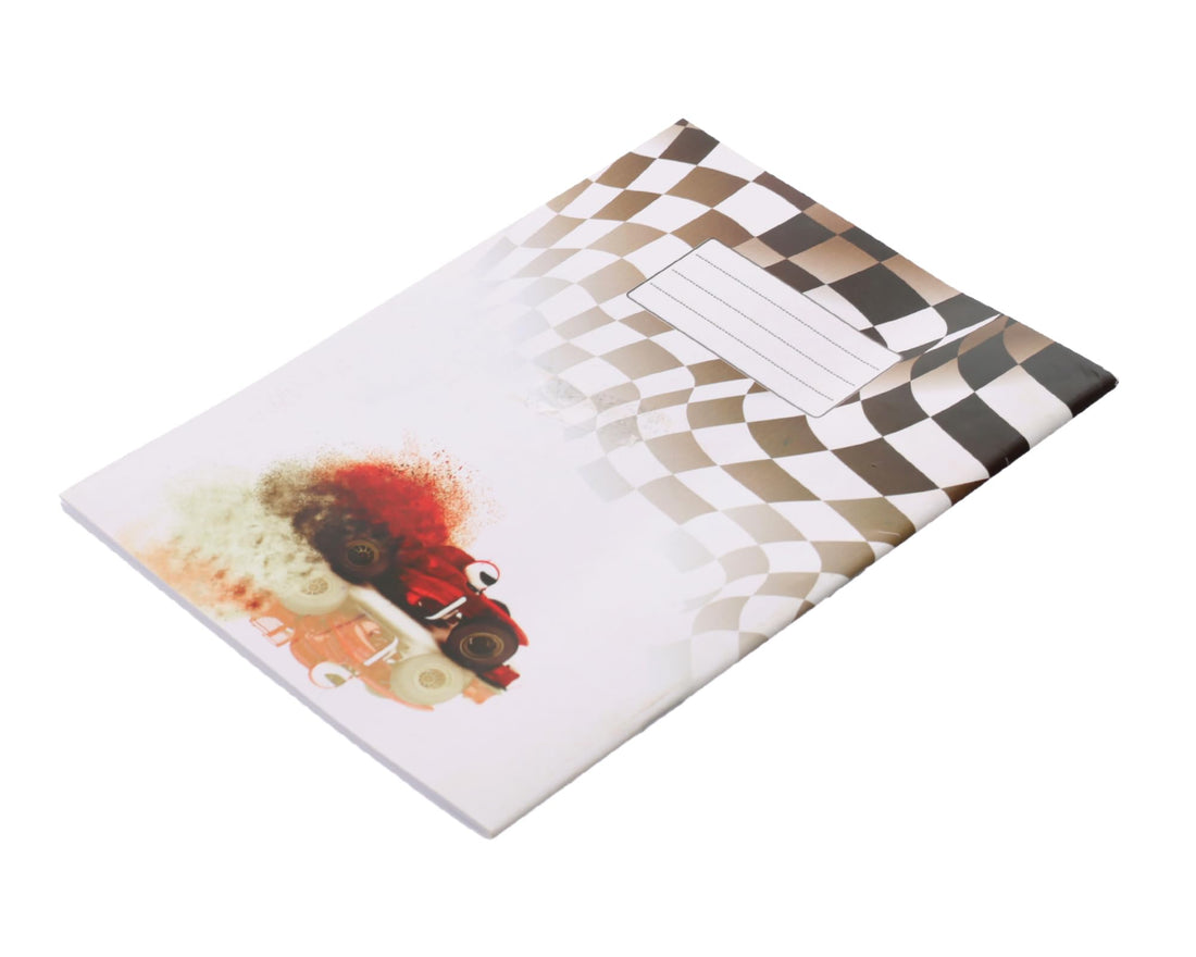 Extra Line School Notebook Stapled 9 Lines 40 Sheets Racing Design Coated Cover
