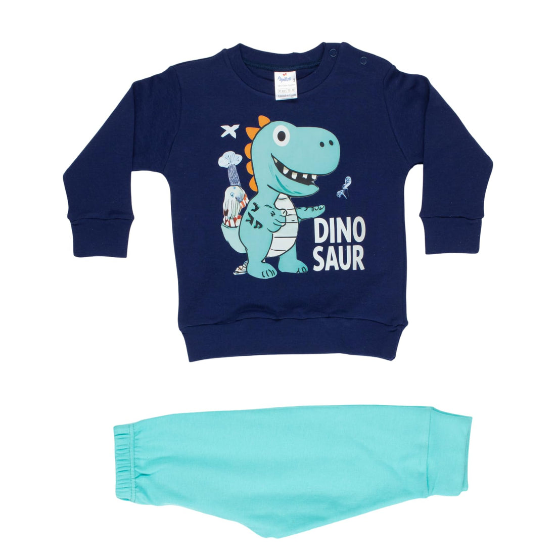 Papillon Boys Pajama Long Sleeves T-shirt&Pants Printed Dinosaur Pajama Set (pack of 1)