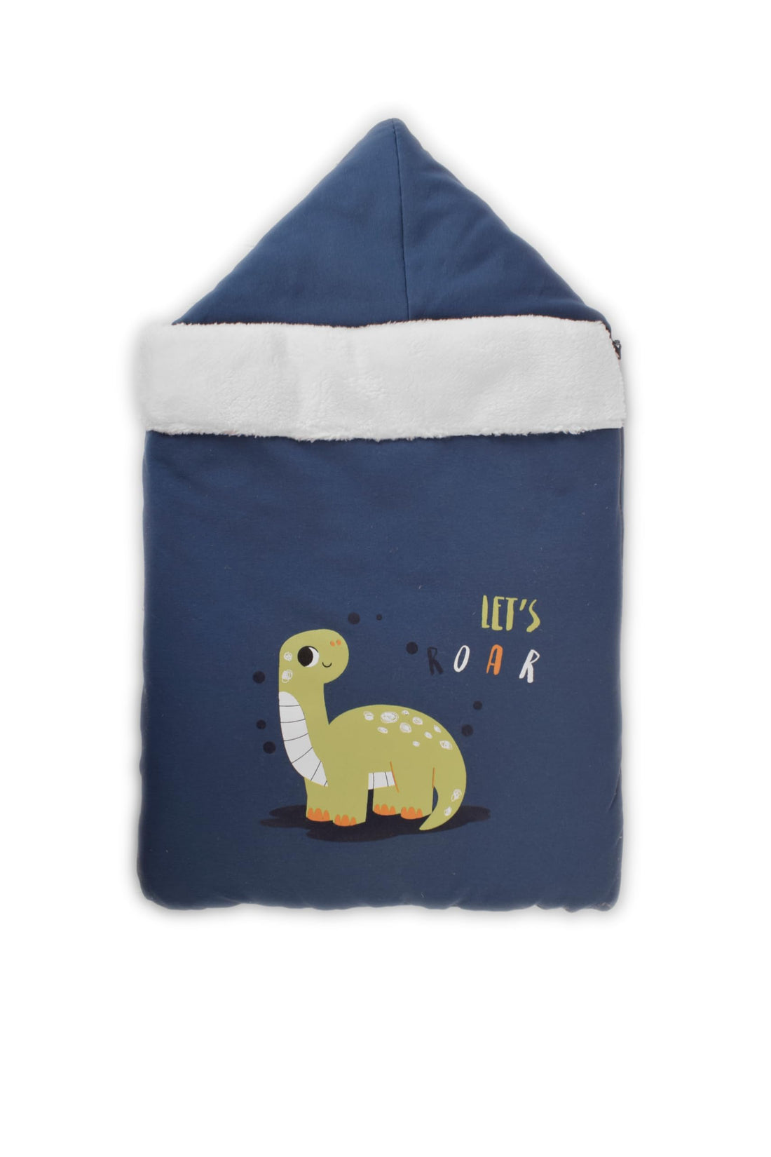 Junior Baby Boy Dino Pattern Fur Swaddling Blanket, 3 Months