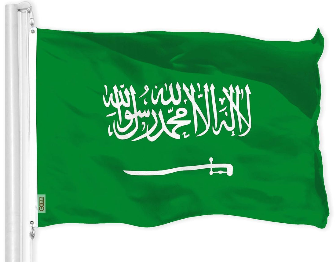 Bukela Saudi Arabia Flag 3x5 Ft Saudi Arabian Country Flag 210D Indoor/Outdoor Flag Decor Kingdom of Saudi Arabia Flags with Brass Grommets Polyester Flag UV Resistant 90 x 150cm