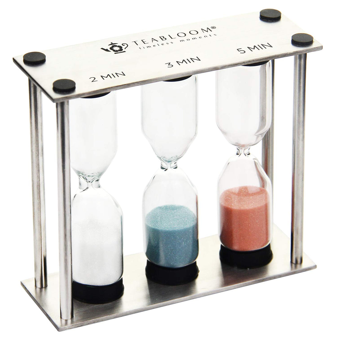 Teabloom Tea Timer - 2 Minutes for Light-strength White/Green Teas, 3 Minutes for Medium-strength Black/Oolong Teas, and 5 Minutes for Full-strength Black/Oolong/Herbal Teas